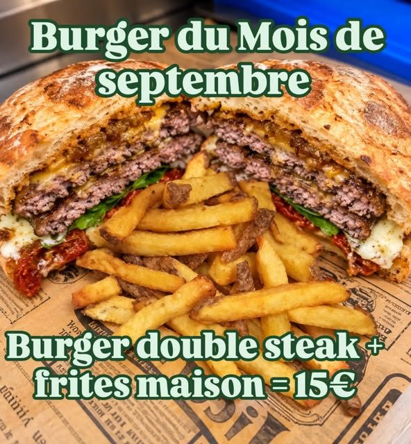 Burger du mois de septembre : double steak et frites maison