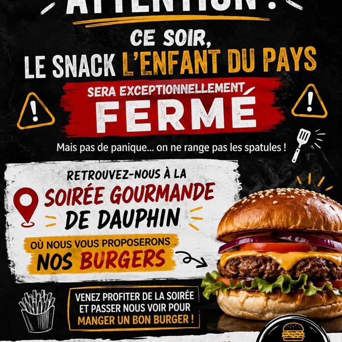 Affiche : soirée gourmande de Dauphin