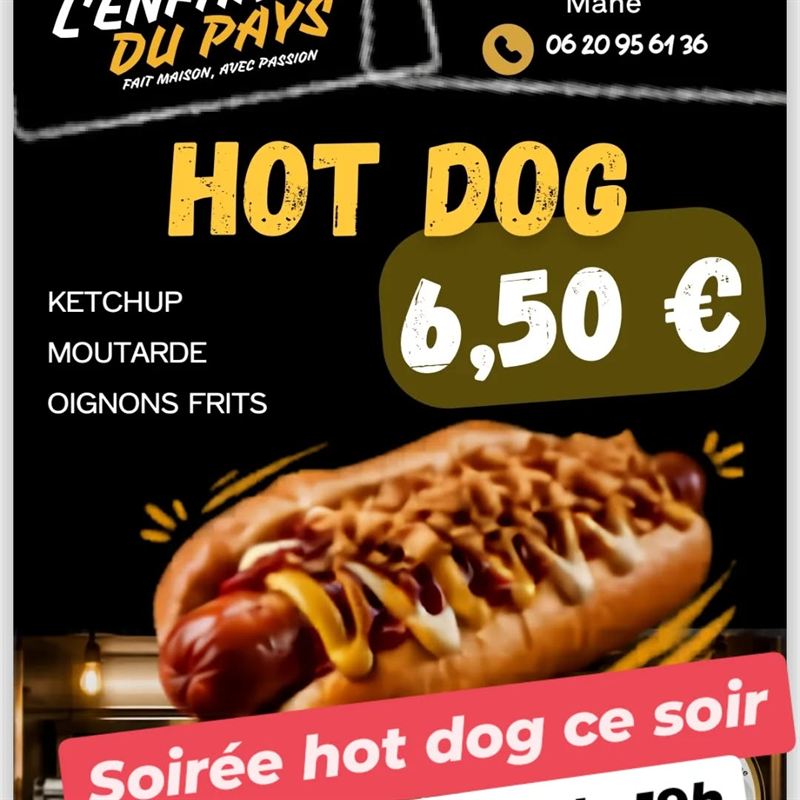 Affiche du hot-dog à 6,50 euros