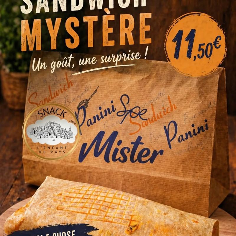 Sandwich mystère dans un sac kraft : un goût, une surprise