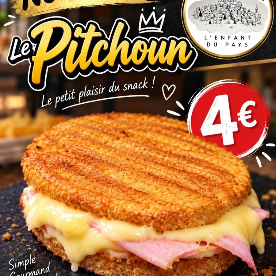 Le Pitchoun : galette croustillante jambon et fromage fondant